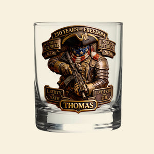 Live Free Tribute 250 Years Round Glass - Personalized Gift For Patriots 02TYDT030326