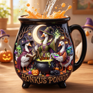 Funny Goose Cauldron Mug - Personalized Gifts For Halloween 04tolu180826