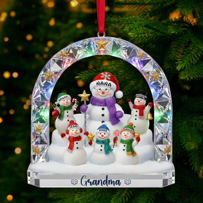 Grandma’s Snowman Family Ornament - Personalized Christmas Gift For Grandma 04TOLU250925 - Ornament - GoDuckee