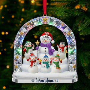 Grandma’s Snowman Family Ornament - Personalized Christmas Gift For Grandma 04TOLU250925 - Ornament - GoDuckee