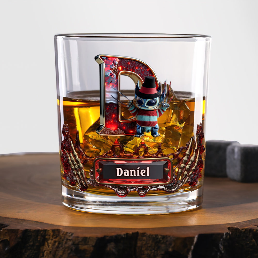 Cute Monster Letter Round Glass  - Personalized Halloween Gifts For Horror Lovers 03tgqn250825
