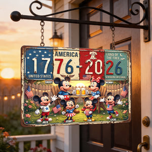 America 250th Anniversary Print Metal Sign - Personalized Gifts For Family 02natn110626