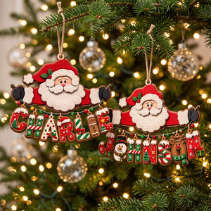 Festive Santa Name Art Ornament - Personalized Christmas Gift 04qhtn110926
