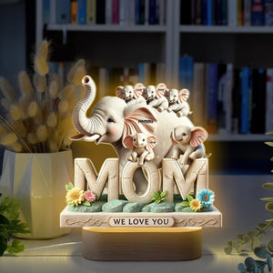 Personalized Gifts For Mom Elephant LED Light 01hutn170425-Homacus