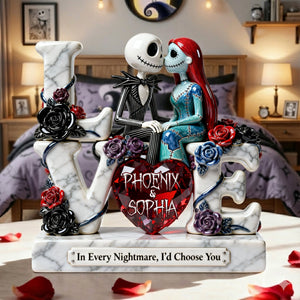 Romantic Skeleton Couple Acrylic Plaque - Personalized Gifts For Couples 05ohlu070126