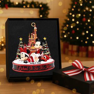 Personalized Gifts For Christmas, Cute Mischievous Couple Acrylic Ornament 03nata220925