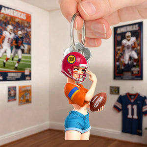 Sassy Sporty Girl Acrylic Keychain - Personalized Gift For Sport Lovers 01HULU120126