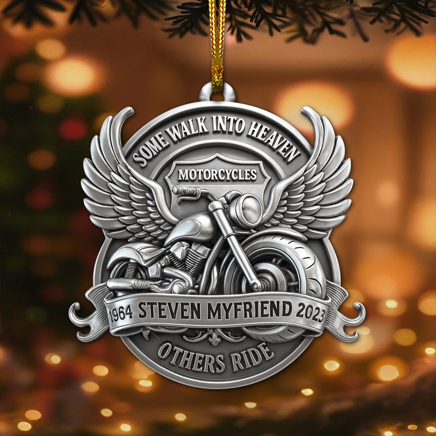 Some Walk Into Heaven Ornament - Personalized Heaven Gift For Motorcycles Lovers 03OHLU180825