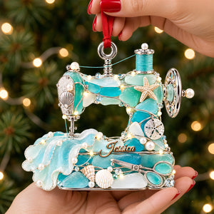Sewing Maching Seas Glass Ornament, Personalized Gifts For Sewing Lovers 03QHDH260926