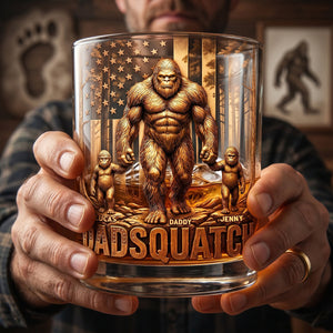 Wild Dad Energy Round Glass - Personalized Gifts For Dads 04NATN010526