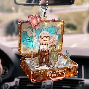 Traveling Couple Car Hanging Ornament, Personalizd Gifts For Adventurous Couple 03qhtn090126