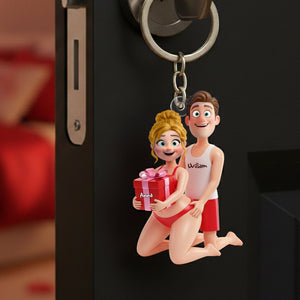 Playful Couple Acrylic Keychain - Personalized Gifts For Couples 06OHLU291125