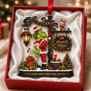 Romantic Kissing Couple Christmas Acrylic Ornament - Personalized Gifts For Couple 02tylu150926