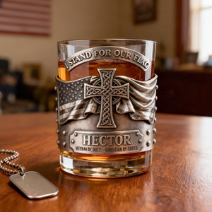 Veteran 11oz Round Glass - Personalized Gifts For Veteran 04totn060126