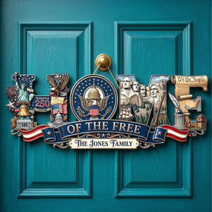 Proud Anniversary Home Of The Free Acrylic Sign, Personalized Decor Gifts For Patriots 04qhqn020626