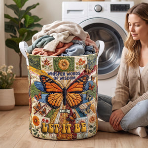 The Beatle Good Groove Butterfly Quilted Laundry Basket - Personalized Gift 04qhdh210726