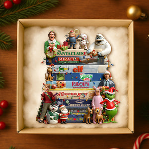 Classic Christmas Movies Collection Stack Ornament, Personalized Gifts For Movie Fans 05QHTN131025