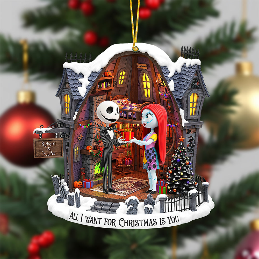 Spooky Couple Christmas Ornament - Personalized Gifts For Couple 02pgqn120925