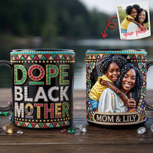 Custom Photo Black Mom Coffee Mug - Personalized Gifts For Mom 01huta130426 - Coffee Mug - GoDuckee