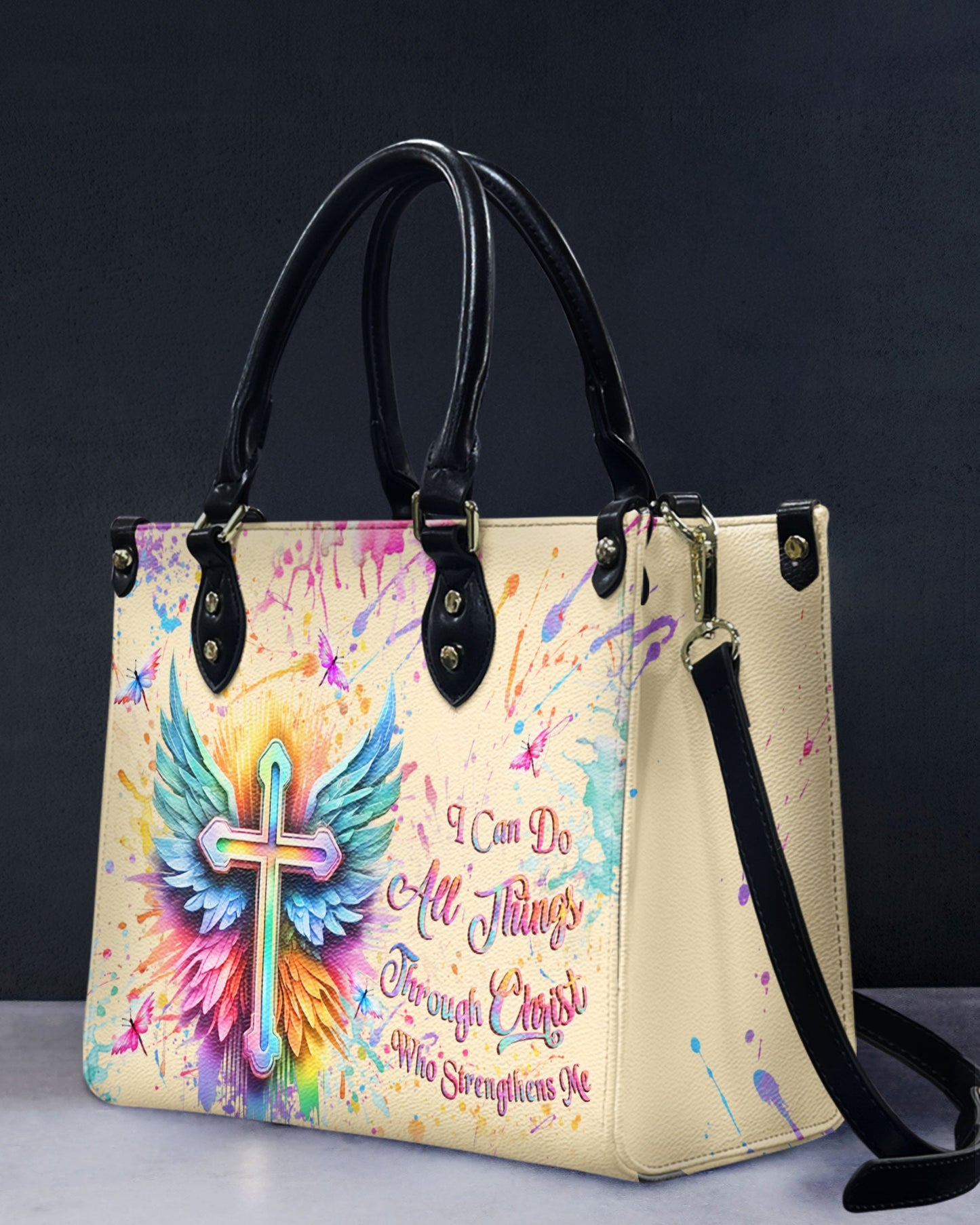 I Can Do All Things Through Christ Leather Bag - Gifts For Jesus Lovers 01acxn220425