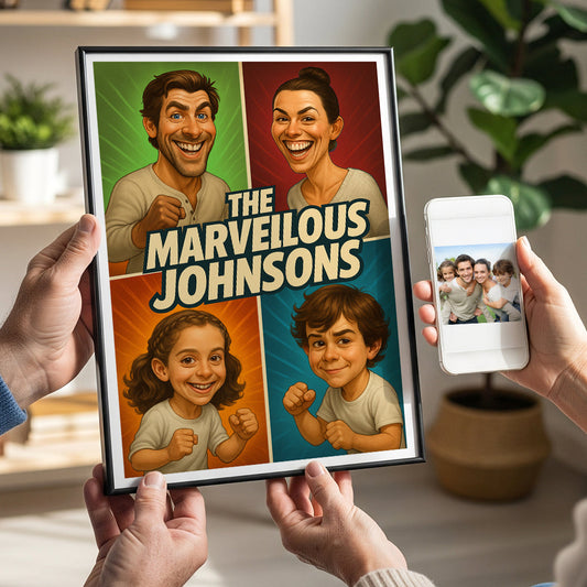Custom Caricature Photo Personalized Gifts For Family 05natn210825