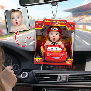 Drive Safe Mommy Car Car Ornament - Custom Photo Gifts For Mom Car Ornament 02NALU250326