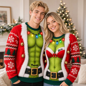 Funny Couple Christmas Shirt - Personalized Gifts For Couple Shirt 01TYDH061026