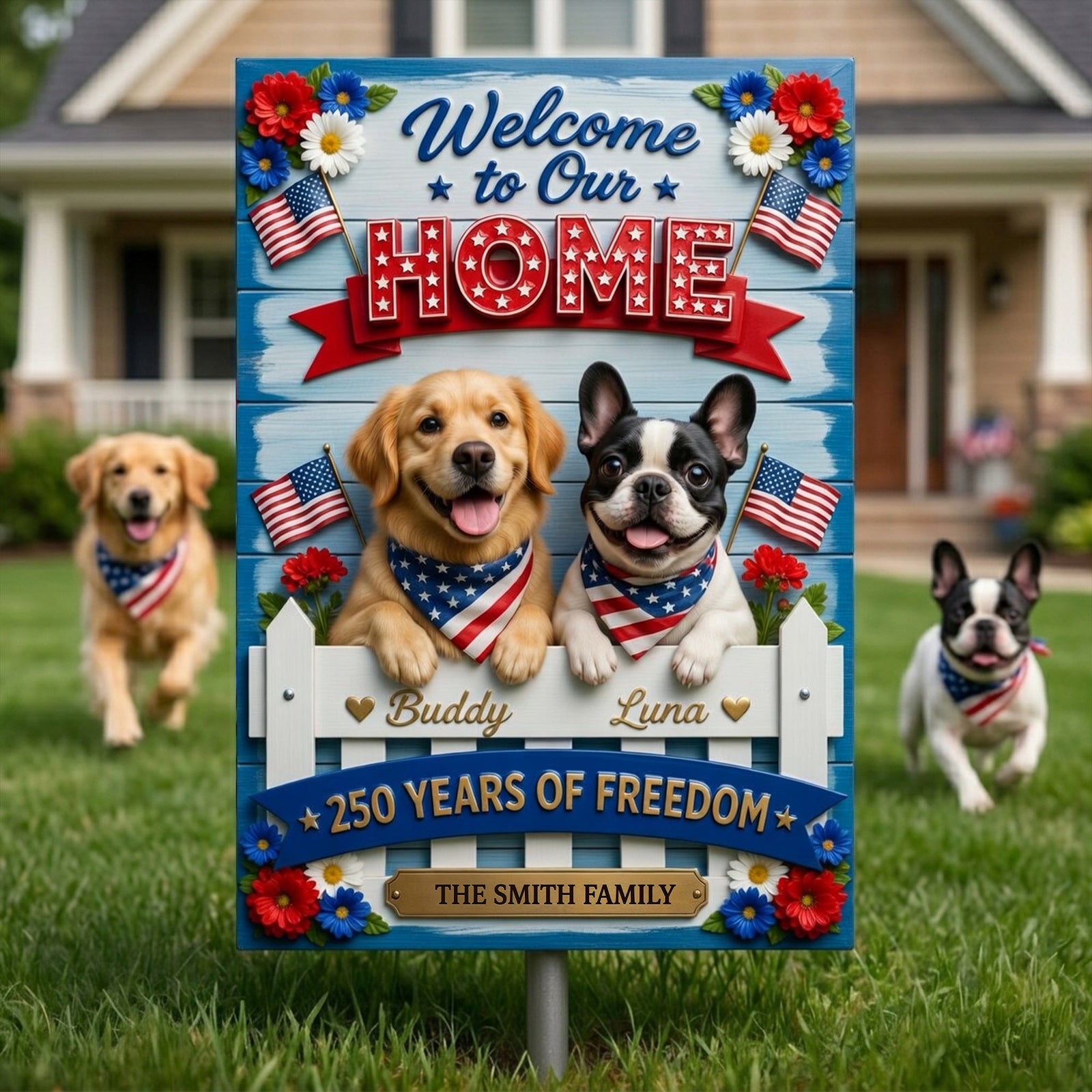 Welcome To Our Home Metal Sign - Custom Photo 250 USA 05TYLU310326