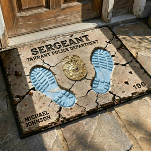 Proud To Serve Police Doormat - Personalized Gift For Police 03TGLU110226