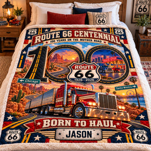 Trucking On Legendary Road Blanket - Personalized Gifts For Truckers 07halu091026