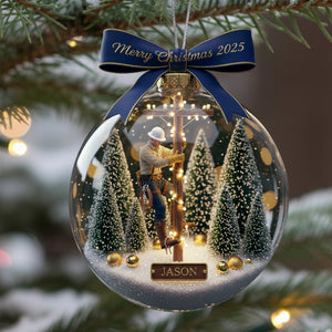 Honoring the Lineman Christmas Ornament Personalized Gifts For Lineman 02PGLU061025-Homacus