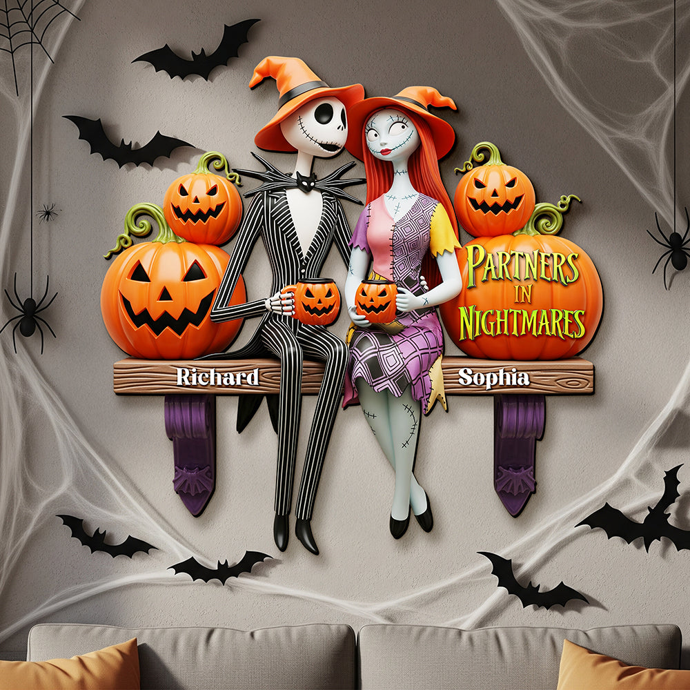 Spooky Couple Wood Sign - Personalized Halloween Gifts For Couple 01ohqn080825
