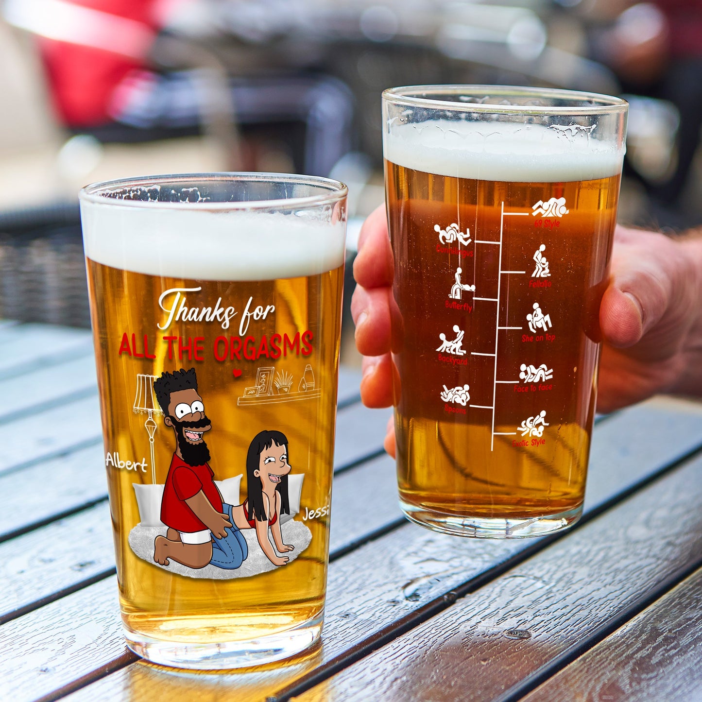 Mischievous Couple Beer Glass - Personalized Gifts For Couples 05OHLU140625