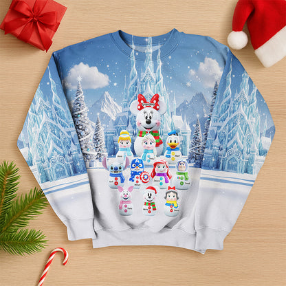 Cartoon Characters 3D Sweatshirt - Personalized Christmas Gifts For Grandma 03naqn210825
