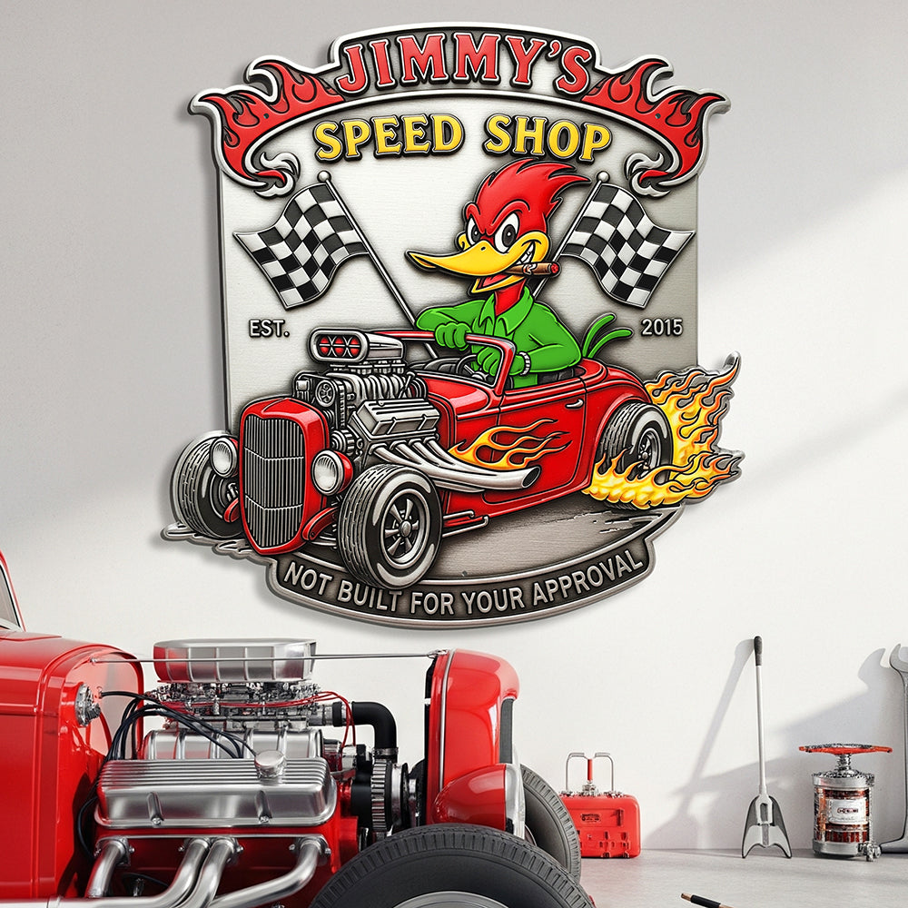 Santa’s Speed Shop Metal Sign – Personalized Christmas Gifts For Car Lovers 04qhqn010725