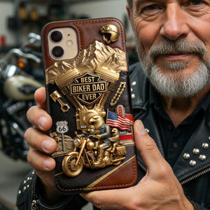 Conquer The World With Dad Phone Case - Personalized Gifts For Biker Dads 05qhqn140526