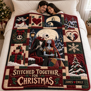 Stitched Together Christmas Blanket - Personalized Gifts For Couples 05HALU061026