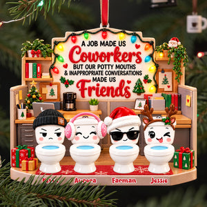 Funny Work Besties Christmas Ornament - Personalized Gifts For Coworker 02nata091026