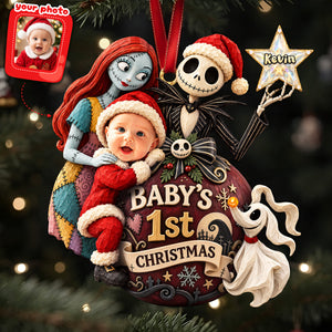 Spooky Baby's First Christmas Ornament - Custom Photo Gifts 01pata091026