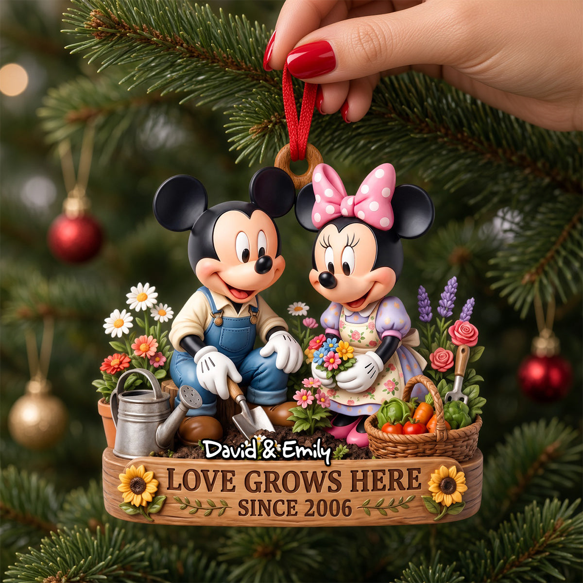 Where Love Blooms Christmas Ornament - Personalized Gifts For Couple 01TODH221026