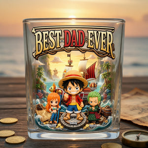 Anime Adventure Round Glass - Personalized Gifts For Dad 07toqn140526