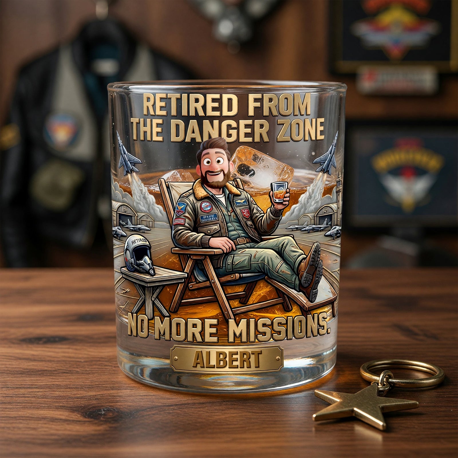 Veteran No More Mission Round Glass - Personalized Gifts For Retired Military Glass 04TYQN110626