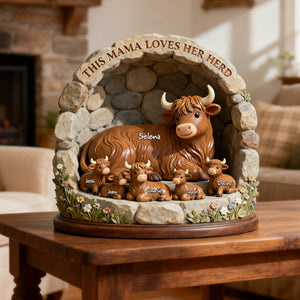 Highland Cow Family Acrylic Plaque - Personalized Gifts For Mom 03KILU050226