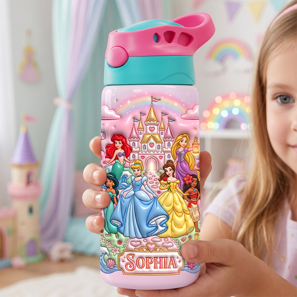 Fairytale Princess 12oz Colorful Kid Tumbler - Personalized Gift For Kids 04TYDH240726
