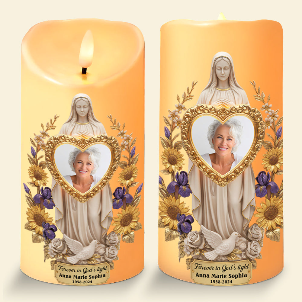 Memorial Remembrance LED Candle - Custom Photo Gifts For Heaven 02paqn080925