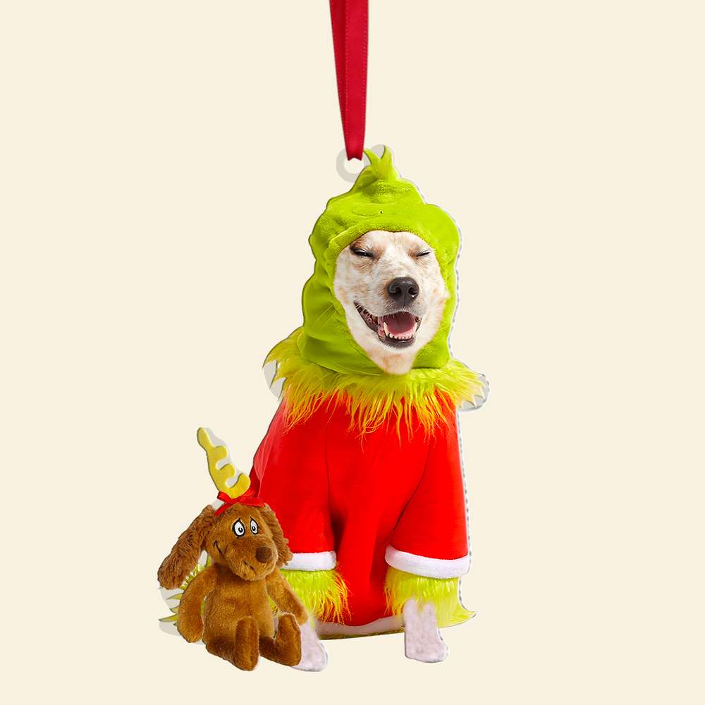 Custom Face Photo Gifts For Dog Lovers, Christmas Acrylic Ornament 01HUMH081024 - Ornament - GoDuckee