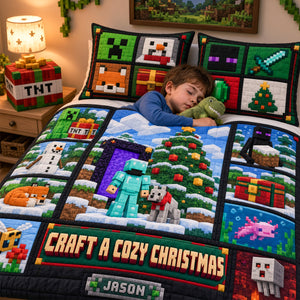 Cozy Christmas Quilt Bed Set - Personalized Gifts For Kid Christmas Quilt Bed Set 02HADH051026