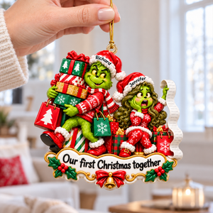 Bustling Couple Ornament - Personalized Gifts For Couple First Christmas Ornament 08TOQN161026