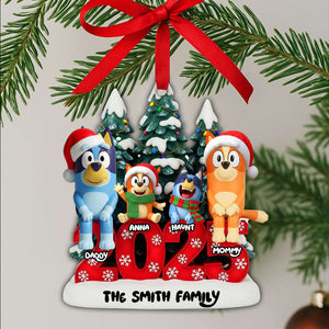 Joyful Puppy Family Ornament - Personalized Christmas Gifts For Family 03NALU290825