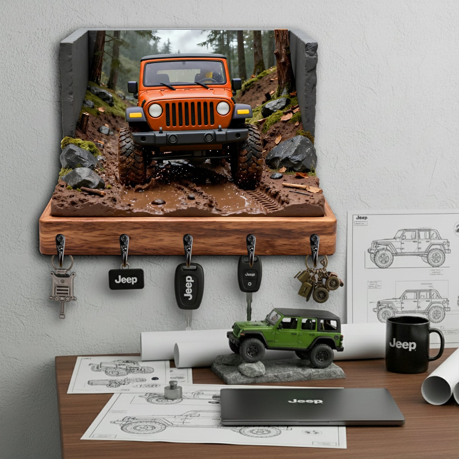 Trail Mud Master Wood Key Hanger - Personalized Gifts For Off-Road Car Lovers 04tomg191225-Homacus
